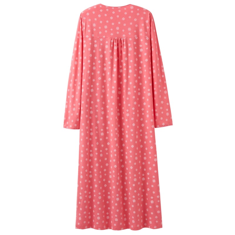 Keyocean Women Nightgowns, Soft Cotton Comfortable Long Sleeves Ladies Nightdress, Snowflakes, X-Large (XL) - Image 2