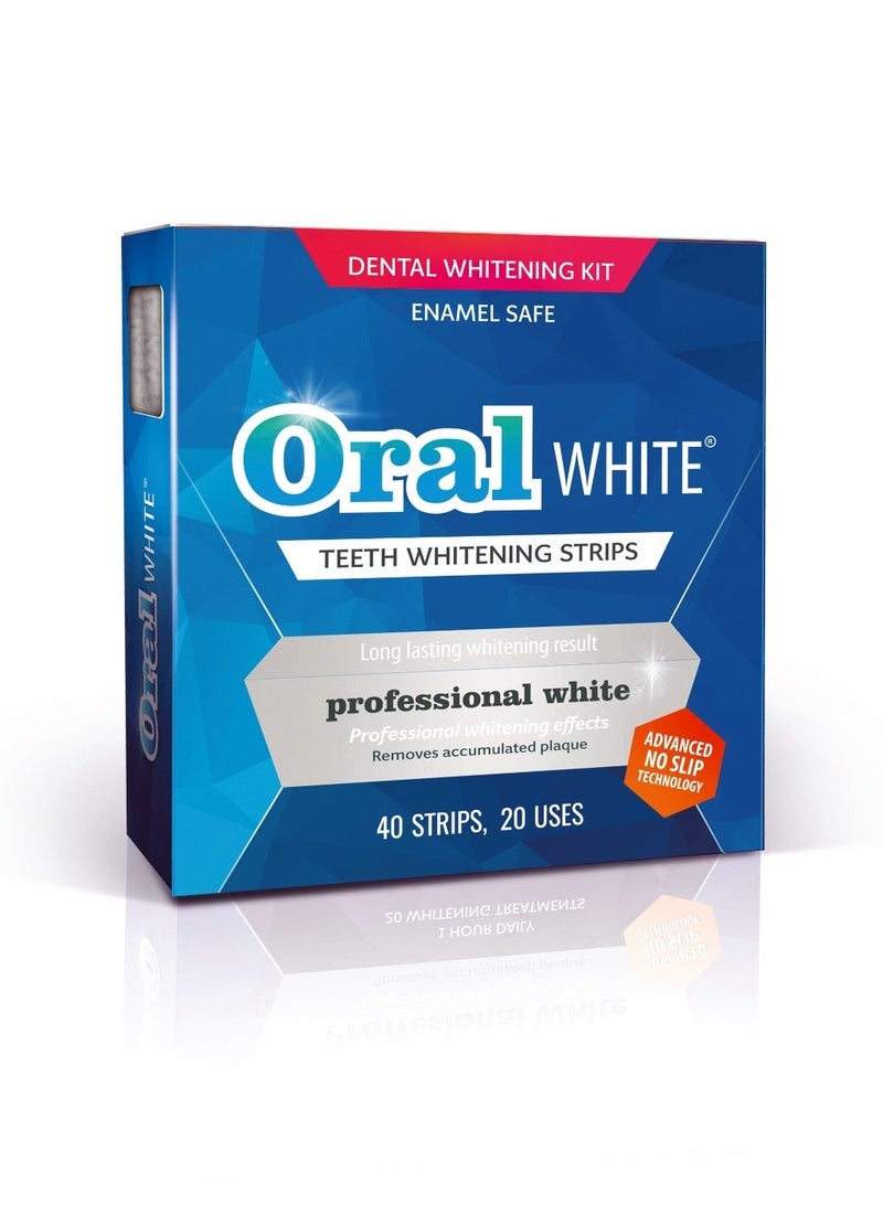 Oral White شرائط تبييض أورال وايت الاحترافية 40 شريط، 20 علاج - Image 1