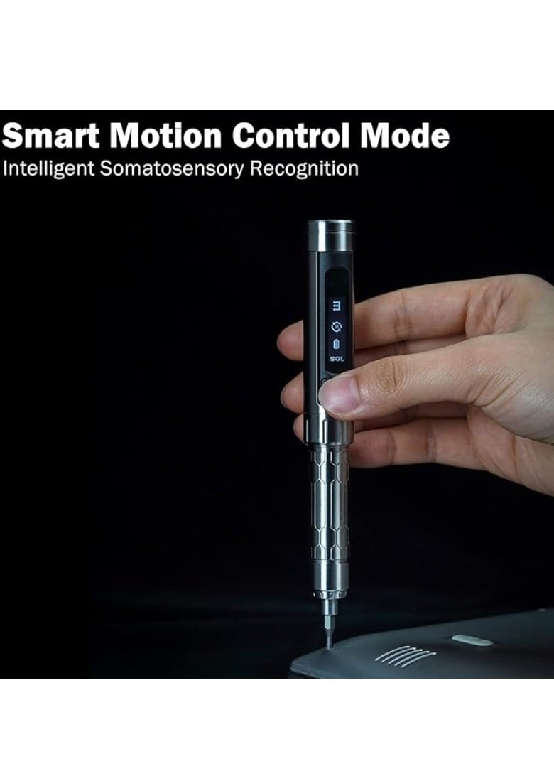 M MIAOYAN - Mini Electric Screwdriver, Cordless Precision Screwdriver Set with Rechargeable Battery, 24 Magnetic Bits and OLED Display for Computer Assembly and Electronics Maintenance - Image 1