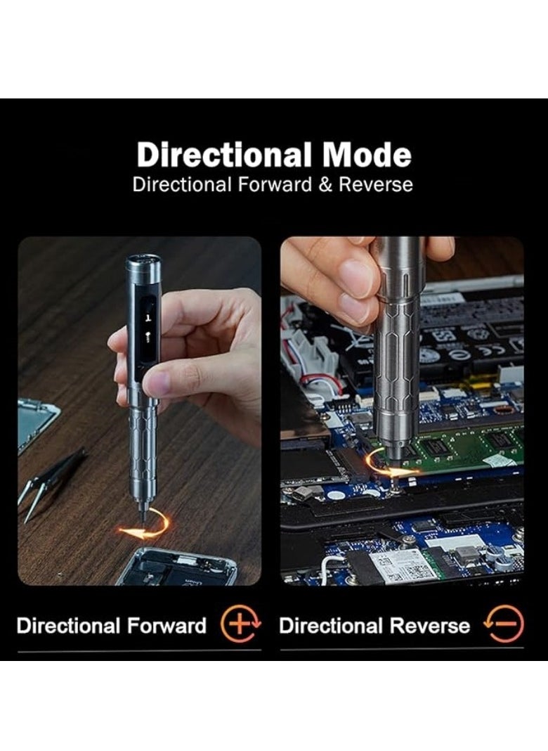 M MIAOYAN - Mini Electric Screwdriver, Cordless Precision Screwdriver Set with Rechargeable Battery, 24 Magnetic Bits and OLED Display for Computer Assembly and Electronics Maintenance - Image 1