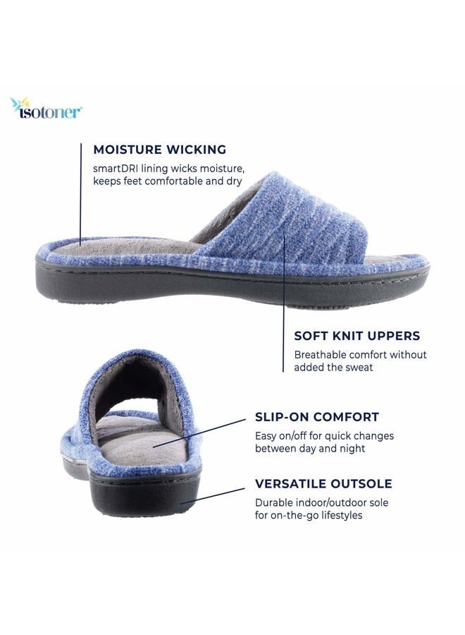Isotoner Women's Space Dyed Andrea Slide Slipper with Moisture Wicking for Indoor/Outdoor Comfort and Arch SupportSlipper, Sapphire, 40 EU - Image 3
