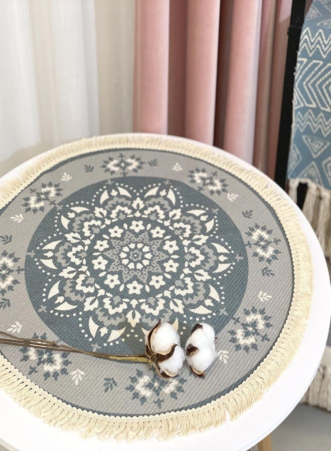 Utobanh Boho Rustic Round Placemat for Dinning Table with Tassels, 20" Mandala Placemat Table Mat for Kitchen Table Tea Table - Image 1