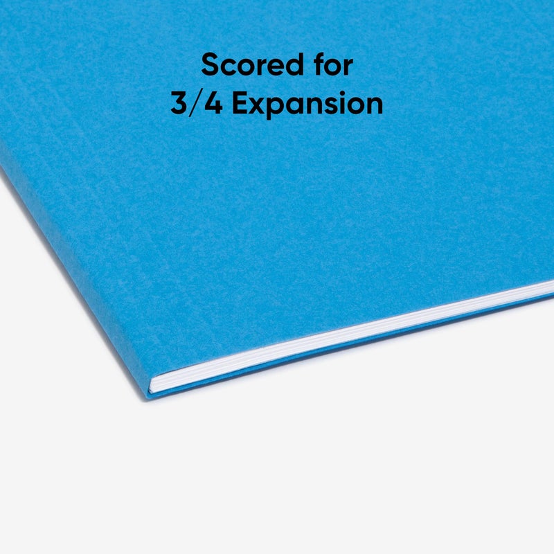 Smead Standard Hanging File Folders, 25 Count, Sky Blue, 1/5-Cut Adjustable Tabs, Letter Size (64068) - Image 5