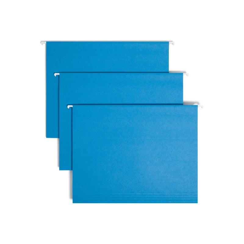 Smead Standard Hanging File Folders, 25 Count, Sky Blue, 1/5-Cut Adjustable Tabs, Letter Size (64068) - Image 1
