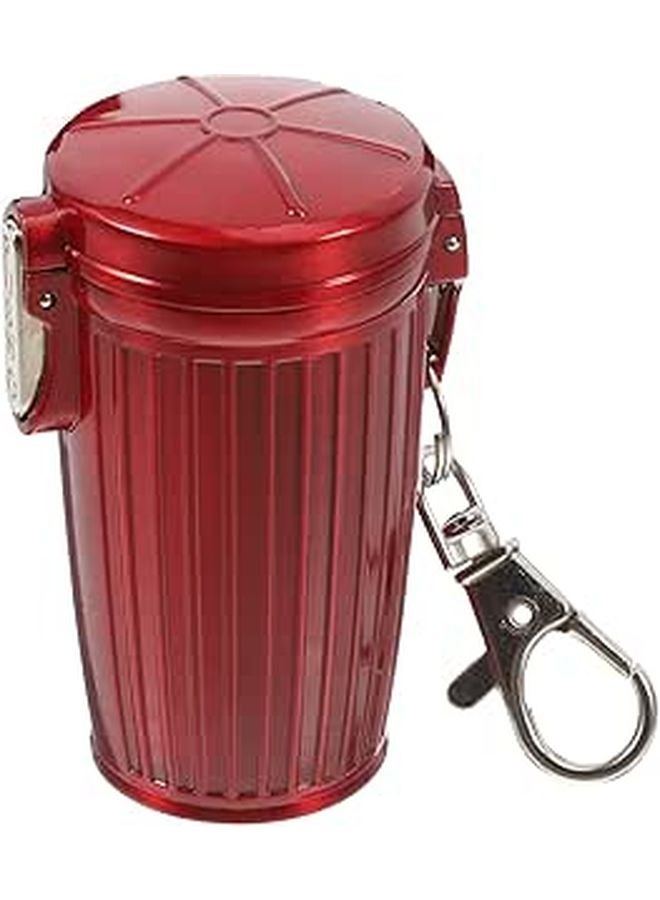 Portable Mini Ashtray With Keychain Lid Sealed Pocket Ash Holder For Outdoor Travel Car Use Red - Image 1