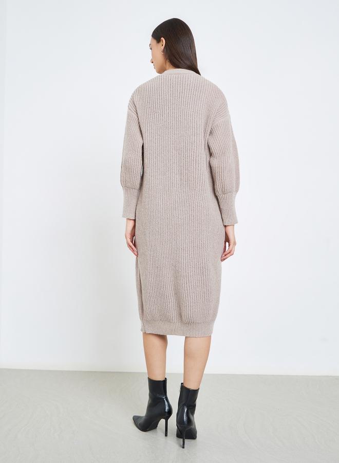 تايك تو كارديغان سادة بأكمام طويلة وجيوب بقصة مريحة - Image 4