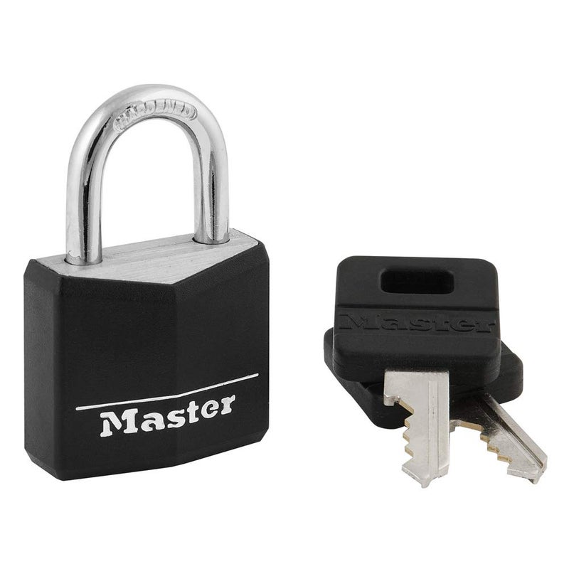 Master Lock 131D 1316 Wide Covered Aluminum Keyed Padlock One Pack Black