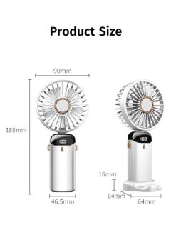 Mini Handheld Fan 90° Adjustable Foldable Mini Fan USB Rechargeable 4000mAh Desk Fan Hanging Neck Fan for Kids Woman Man Home Office Outdoor Travel White - pzsku/Z69B407456E0C16BDAD1AZ/45/_/1713337045/4f8b9f4c-6ac3-475d-a28e-a8eea6523a17