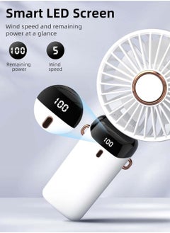 Mini Handheld Fan 90° Adjustable Foldable Mini Fan USB Rechargeable 4000mAh Desk Fan Hanging Neck Fan for Kids Woman Man Home Office Outdoor Travel White - pzsku/Z69B407456E0C16BDAD1AZ/45/_/1713337047/31deb0ce-5dbc-4e89-bd7c-fdd2f80b599a