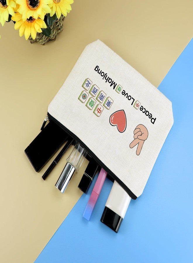 هدية لمحبي لعبة ما جونغ، حقيبة مكياج مرحة لمحبي لعبة ما جونغ، هدايا لمحبي المقامرة للنساء، للأم والجدة والعمة، هدية عيد ميلاد، هدية عيد الميلاد، هدية عيد الأم، حقيبة مستحضرات تجميل بسحاب - Image 4