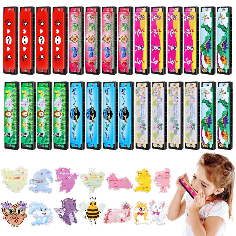 Sumapner 28 Pack Kids Harmonica Toy Set Return Gifts for School Exchange Party Favors for Boys Girls 3 4 5 812 Prize Toy Class Goodie Bags Stuffers Valentines Easter - Image 3