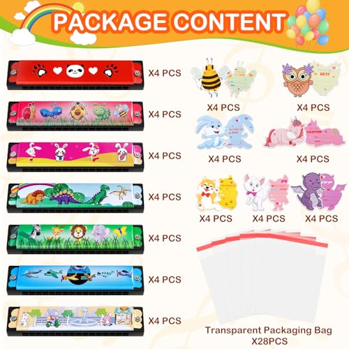 Sumapner 28 Pack Kids Harmonica Toy Set Return Gifts for School Exchange Party Favors for Boys Girls 3 4 5 812 Prize Toy Class Goodie Bags Stuffers Valentines Easter - Image 5