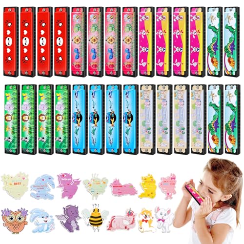 Sumapner 28 Pack Kids Harmonica Toy Set Return Gifts for School Exchange Party Favors for Boys Girls 3 4 5 812 Prize Toy Class Goodie Bags Stuffers Valentines Easter - Image 1