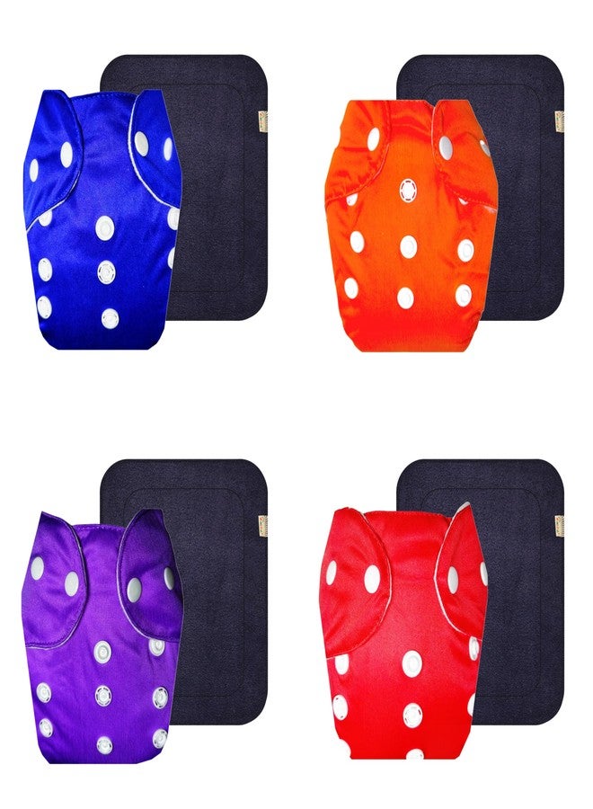 Dumbledo Lite Cloth Diaper with Black Insert (Pack of 4) | Hypoallergenic | Leakproof | Quick Dry | Worry-Free Diapering | 3 Months - 2 Years | Unisex Baby - Image 1