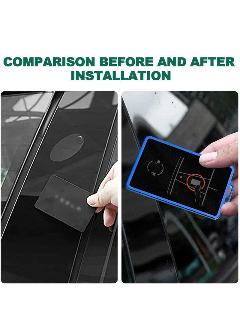 SYOSI Key Card Holder, Case Compatible with Tesla Model 3 Model Y Accessories Keys Fob Cover with Wheel Hub Keychain Protection Cover Gift Blue - Image 4