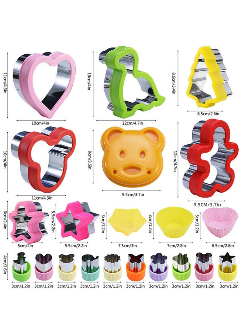 Gerenic Sandwich Cutter for Kids, 43 Pcs Biscuit cutter Sandwich Cutter and Sealer Makers, DIY Sandwich Mold Cutters food picks for Kids  - Image 2