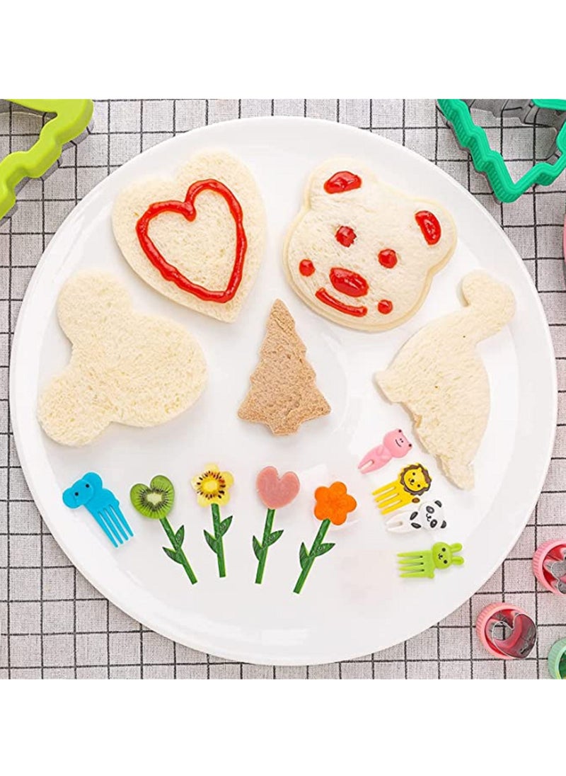 Gerenic Sandwich Cutter for Kids, 43 Pcs Biscuit cutter Sandwich Cutter and Sealer Makers, DIY Sandwich Mold Cutters food picks for Kids  - Image 5