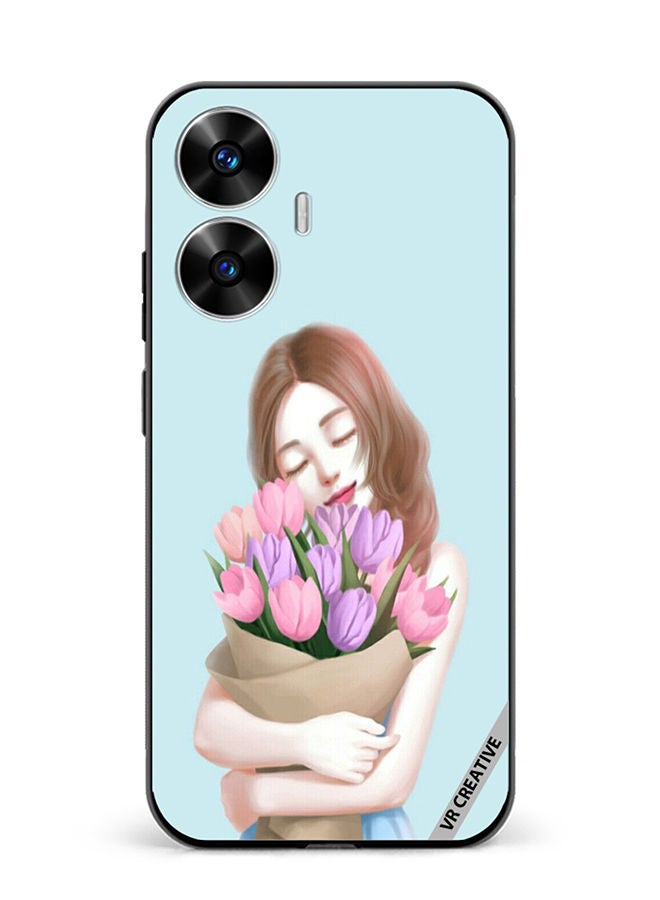 VR CREATIVE غطاء حماية لهاتف Realme C55 بتصميم Huggi متعدد الألوان - Image 1