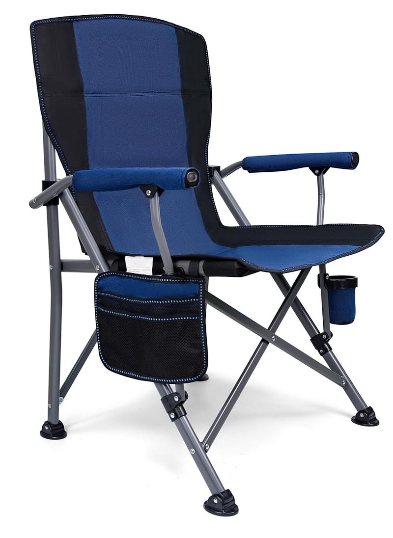 GO2CAMPS Premium Foldable Camping Chair With Cup Holder, Storage Pouches, Heavy-Duty And Comfortable Design | Supports Up To 150 Kg | Trip Chair,Camping,Gardening,Fishing,Travel,Picnic And Festivals (Blue)  - Image 1