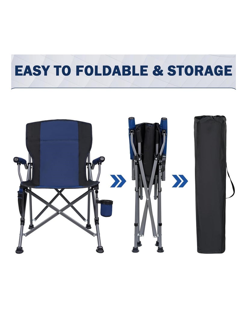 GO2CAMPS Premium Foldable Camping Chair With Cup Holder, Storage Pouches, Heavy-Duty And Comfortable Design | Supports Up To 150 Kg | Trip Chair,Camping,Gardening,Fishing,Travel,Picnic And Festivals (Blue)  - Image 3