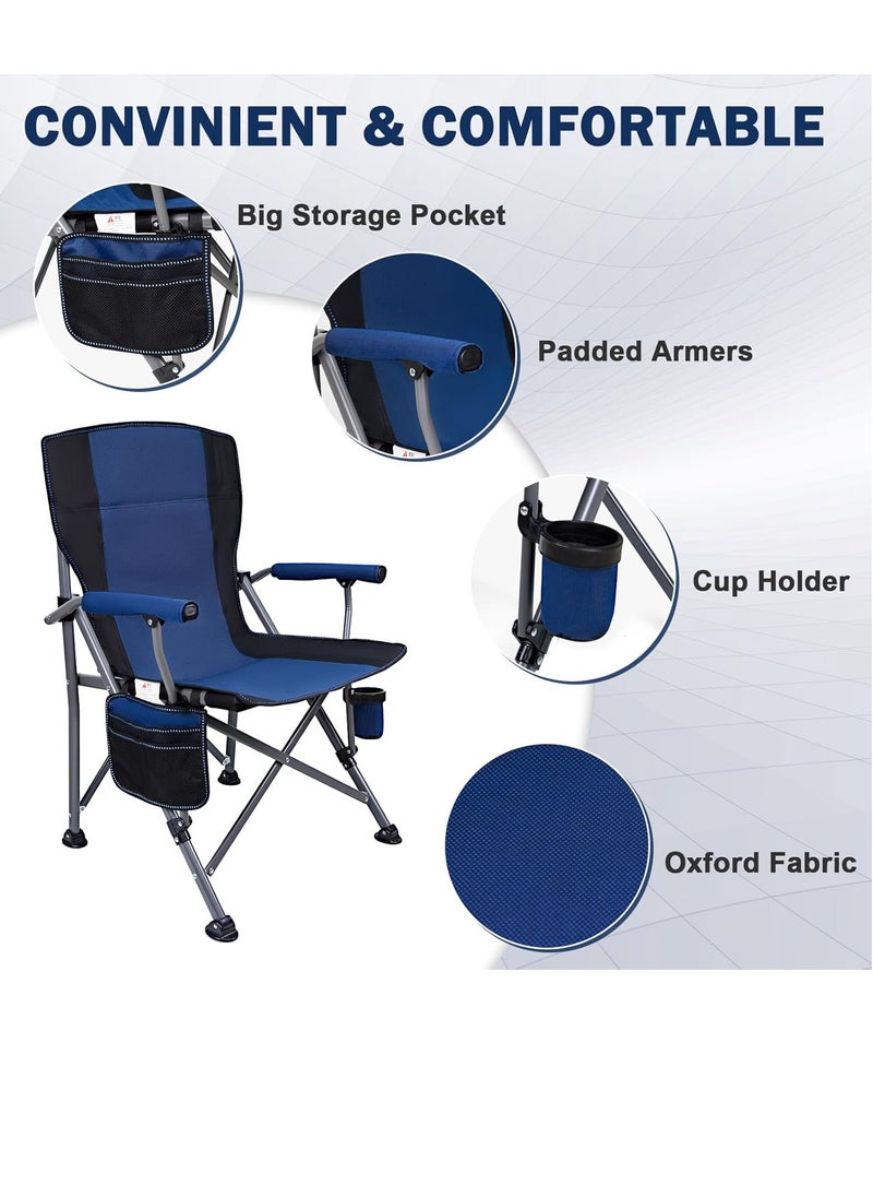 GO2CAMPS Premium Foldable Camping Chair With Cup Holder, Storage Pouches, Heavy-Duty And Comfortable Design | Supports Up To 150 Kg | Trip Chair,Camping,Gardening,Fishing,Travel,Picnic And Festivals (Blue)  - Image 5