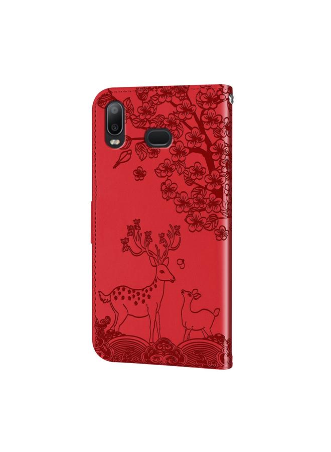 S-TOP Case For Samsung Galaxy A10s/M10s Sika Deer Embossing Pattern Horizontal Flip PU Leather Case with Holder & Card Slot & Wallet & Photo Frame - Image 3