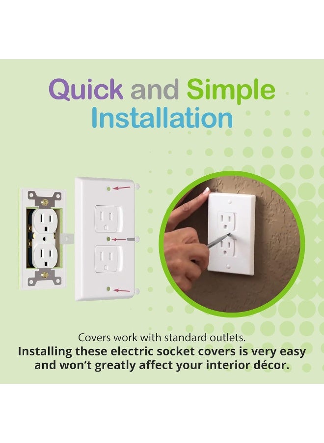 WONDERKID Self-Closing Electrical Outlet Covers for Baby Proofing - White - 4 Pack - Image 4