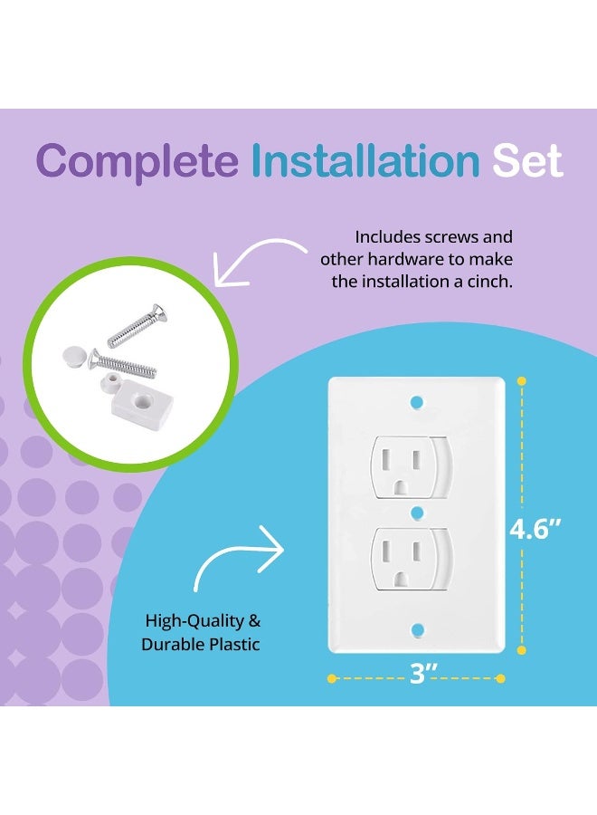 WONDERKID Self-Closing Electrical Outlet Covers for Baby Proofing - White - 4 Pack - Image 5