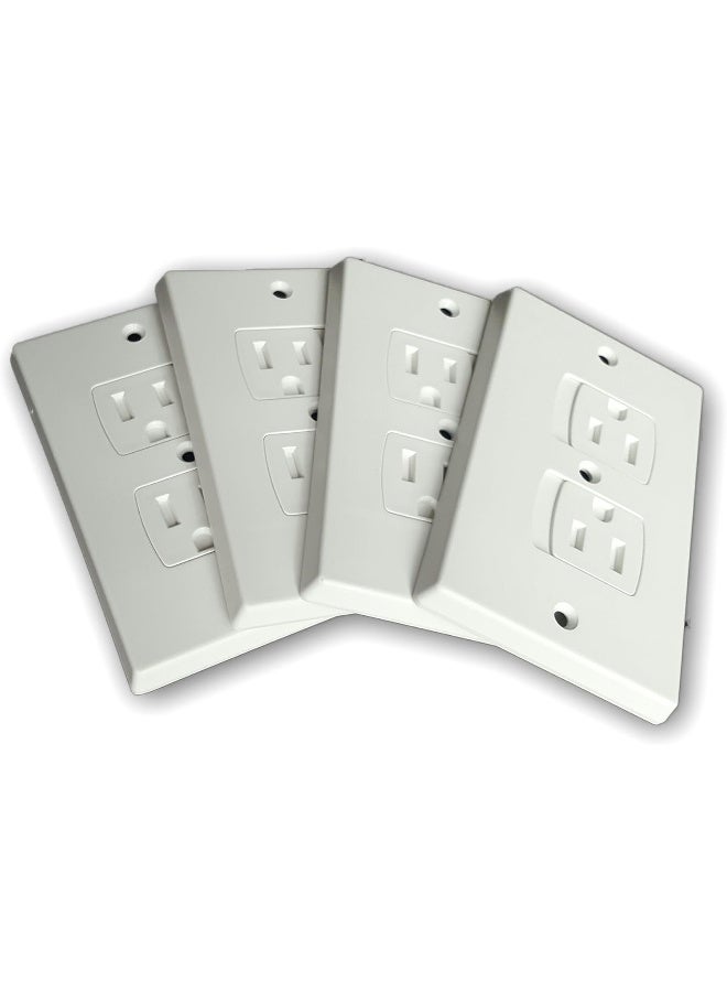 WONDERKID Self-Closing Electrical Outlet Covers for Baby Proofing - White - 4 Pack - Image 1
