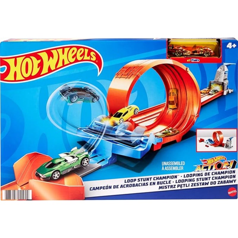 Hot Wheels مجموعة مسار بطل الحيل من هوت ويلز مع حلقة - Image 2