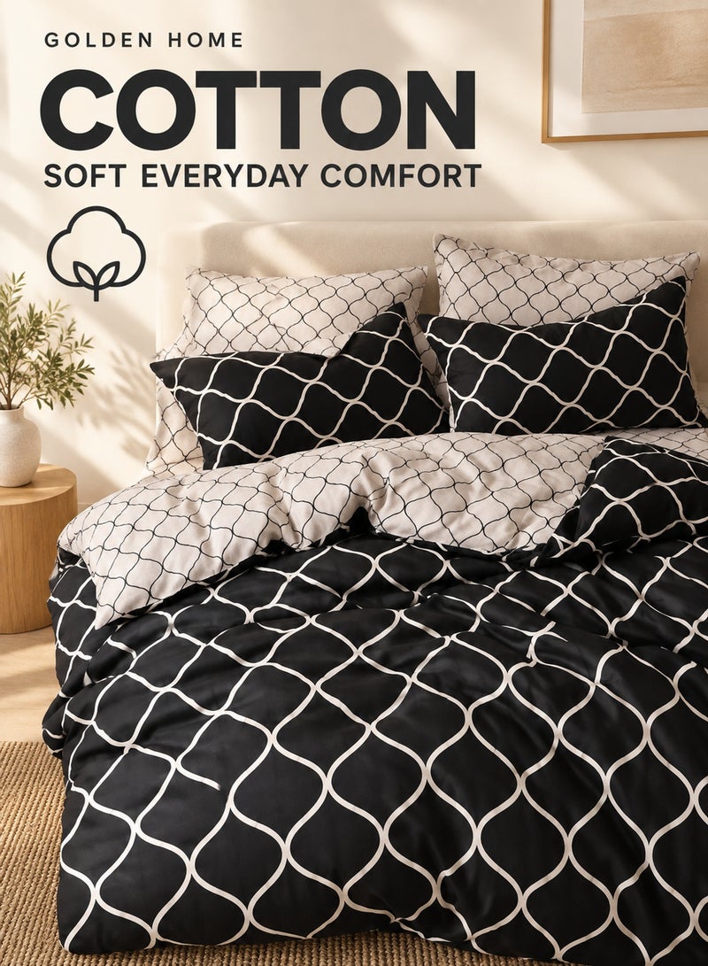 Golden Home Luxurious All-Season Comforter Set - Soft, Cozy, and Elegant, Include 1 Comforter, 1 Fitted Sheet, 4 Pillow Covers (SS04, Single Size 160×210) - Image 3