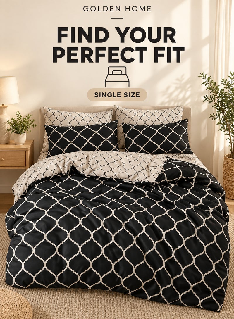 Golden Home Luxurious All-Season Comforter Set - Soft, Cozy, and Elegant, Include 1 Comforter, 1 Fitted Sheet, 4 Pillow Covers (SS04, Single Size 160×210) - Image 4