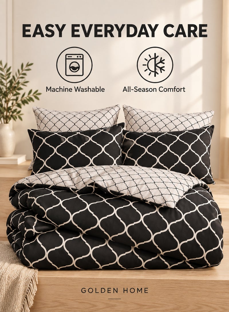 Golden Home Luxurious All-Season Comforter Set - Soft, Cozy, and Elegant, Include 1 Comforter, 1 Fitted Sheet, 4 Pillow Covers (SS04, Single Size 160×210) - Image 5