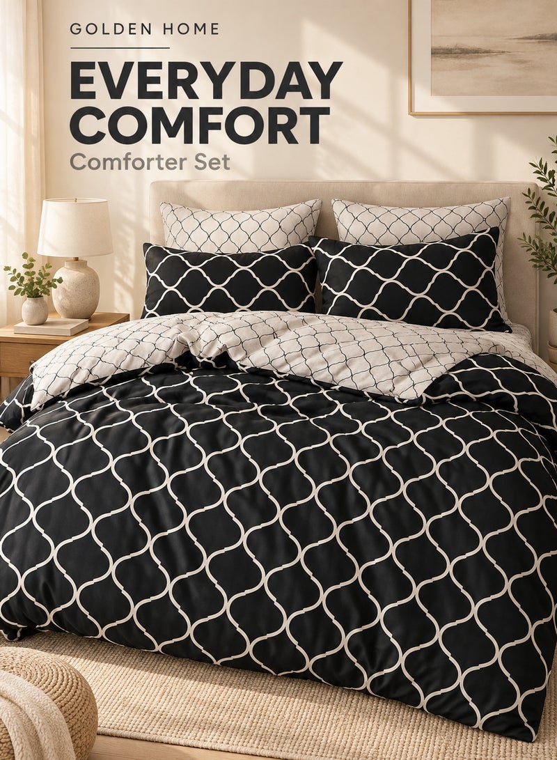 Golden Home Luxurious All-Season Comforter Set - Soft, Cozy, and Elegant, Include 1 Comforter, 1 Fitted Sheet, 4 Pillow Covers (SS04, Single Size 160×210) - Image 1