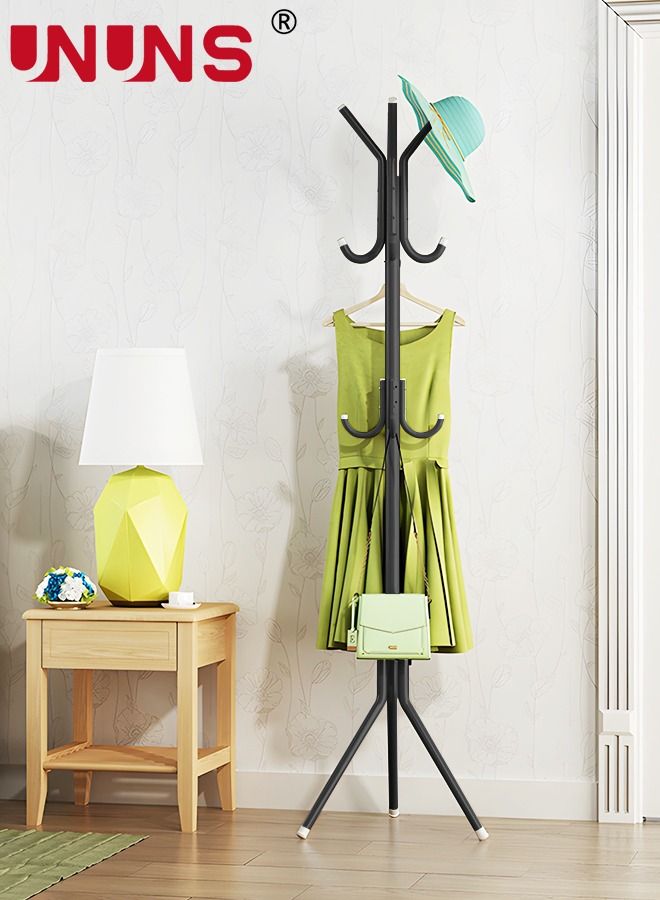 UNUNS Metal Coat Rack,Standing Metal Coat Rack With 9 hooks,Free Standing Coat Hanger For Handbags,Hat,Clothes,Tree Coat Hanger Holder Stand - Image 1