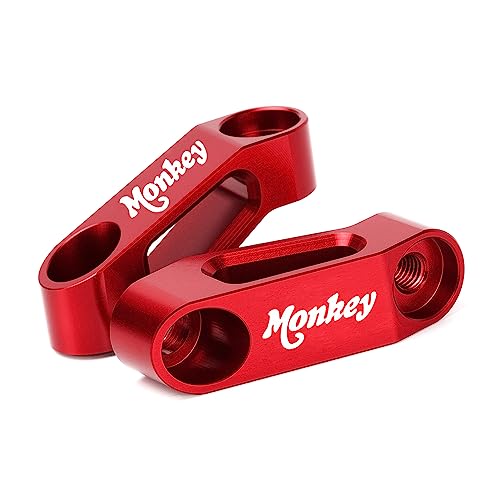 Mokiton Rearview Mirror Risers Extenders Adapter Kit For Honda Monkey 125M 125MA 125 2019-2023 2024 2025 Motorcycle Accessories Brackets (red) - Image 1
