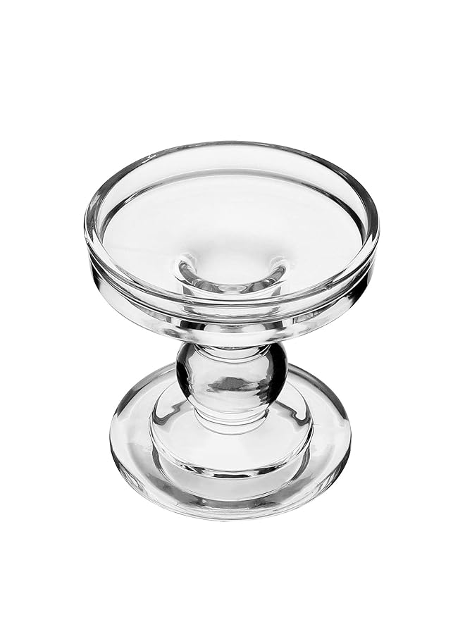 إيروريكس حامل شموع زجاجي بطول 3.5 بوصة، حامل شموع كريستالي، مجموعة من 2 حامل شموع لحفلات الزفاف وتناول الطعام وأعياد الميلاد - Image 3