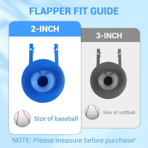 WINONLY Universal Toilet Flapper Replacement 2 Inch - Compatible with Most American Standard Kohler Fluidmaster Toto Gerber Toilets Tank Water Saving Rubber Flush Valve Flapper with Stainless Chain Blue 1Pack - Image 3