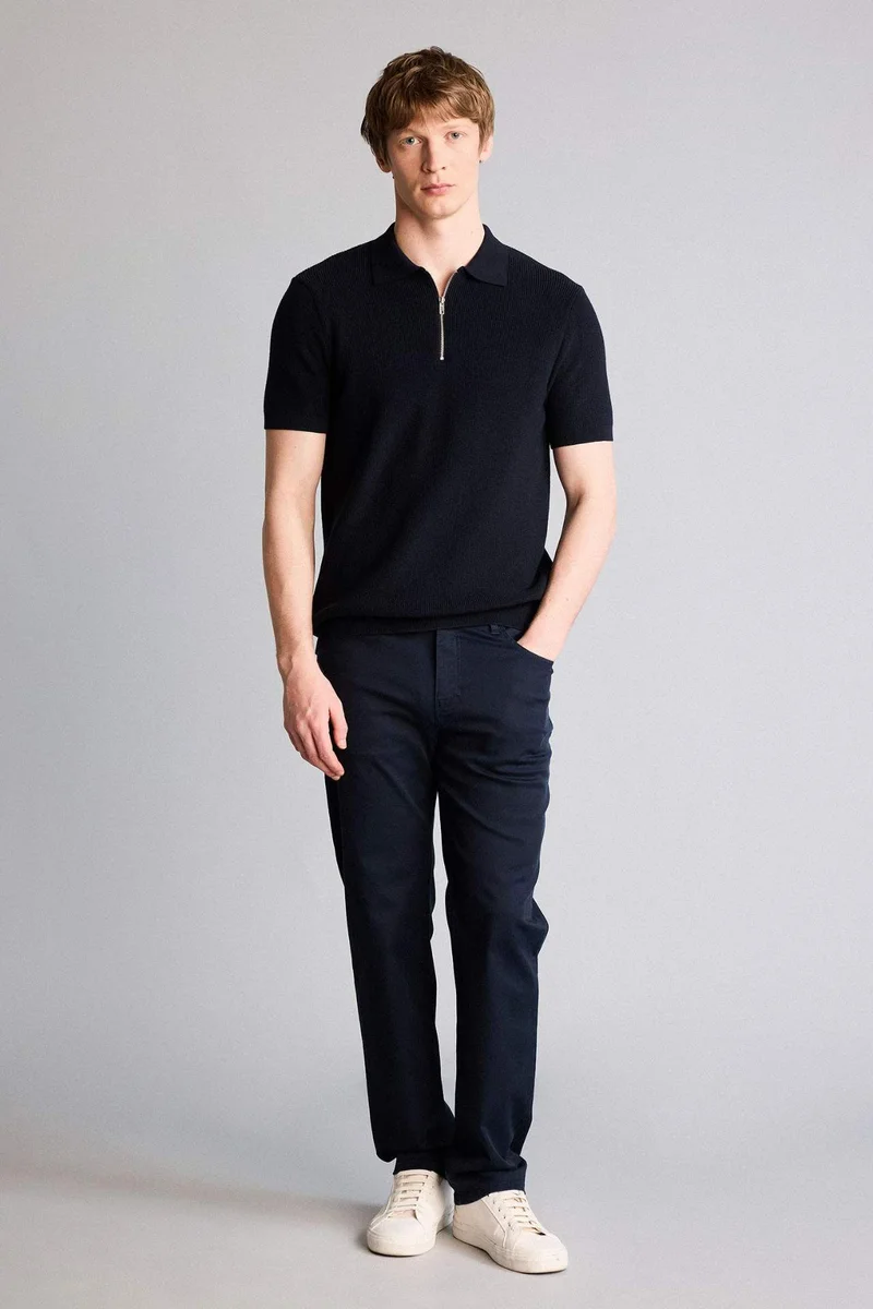 ديفاكتو Standard Fit Polo Collar Knitwear Short Sleeve Polo T-Shirt