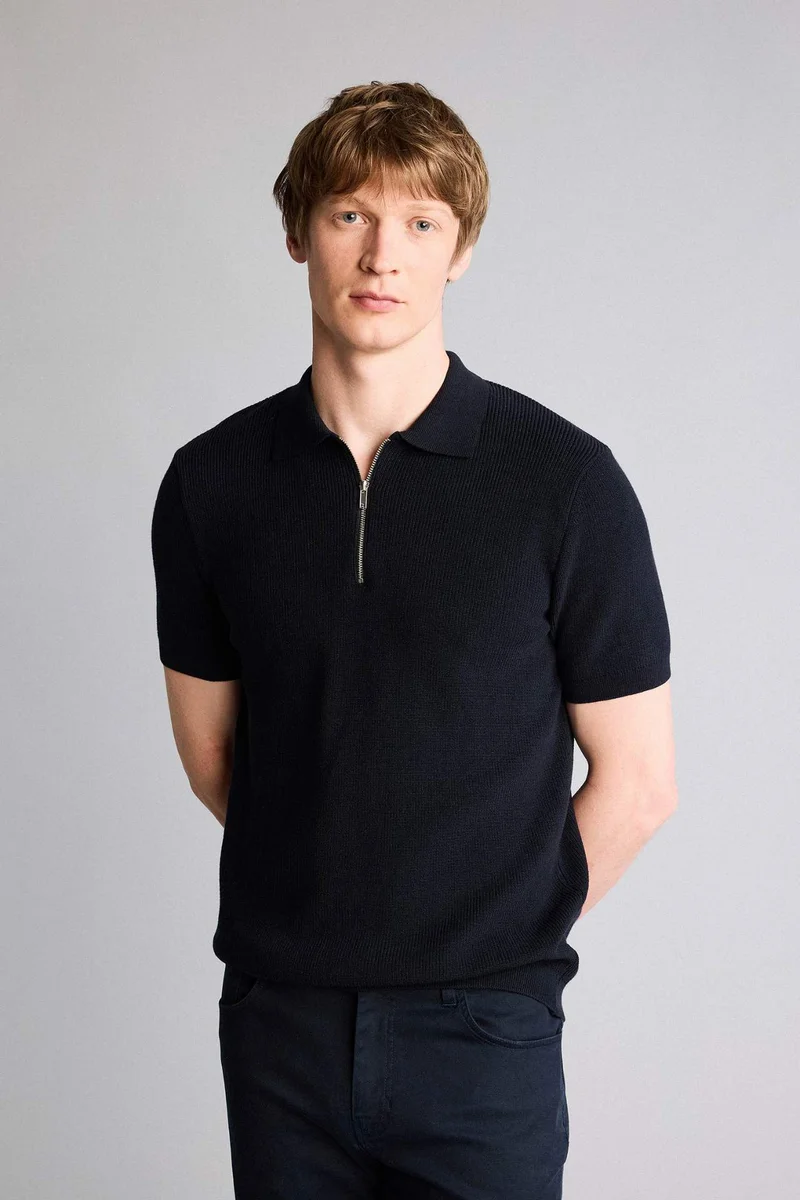 Defacto  Standard Fit Polo Collar Knitwear Short Sleeve Polo T-Shirt for Men | Best Price UAE