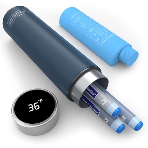 DISONCARE Odyssey 60H Insulin Cooler Travel case Digital Display Medication Cooler for Medicine Travel TSA Approved Ice Pack Diabetic Medical Cooler Diabetes Bag EpiPen with QR Medical TagNavy Blue - Image 1