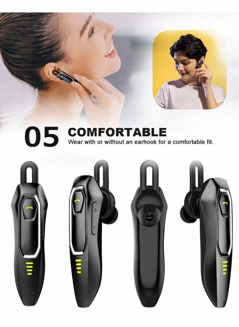 SYOSI Bluetooth Earpiece V5.0, HD Voice Noise Cancelling, 30H Talking Time and 15 Days Long Standby, Built-in 220mAh Battery, Handsfree Wireless Bluetooth Headset, for Cell Phone - Image 4