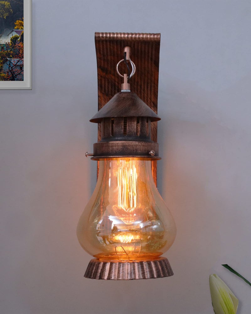 Twilight Wall Light, Wall Lamp Metal Light with Glass Shade, for Home Decoration | Chandelier Home, Indoor Outdoor Jhumar ((C873Lantern))(AC/DC) - Image 5