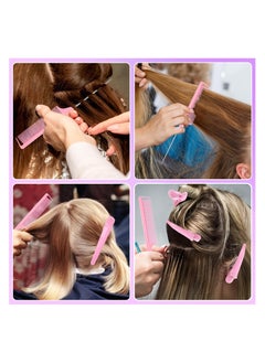 KHAJUL 7PCS Hair Brush Comb Set, Slick Back Hair Brush Edges Brush Set, Bristle Hair Brush Teasing Brush, Rat Tail Hair Comb with Hair Clips, Back Combing Brushes for Hairdresser Women Baby Children (Pink)  - Image 4