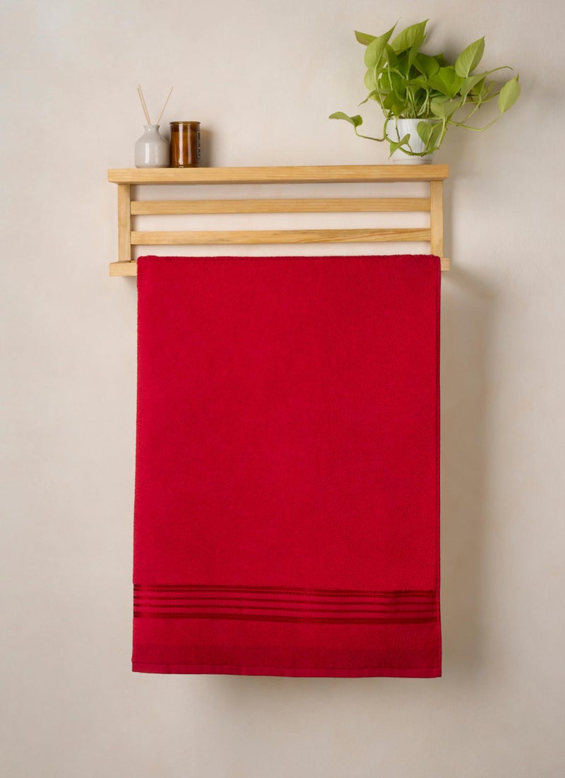 Himêya Himeya 100% Cotton Towels for Bath | Towels for Bath Large Size | Soft & Absorbent | 380 GSM | 1 Piece Bath Towel for Men/Women | 70 cms x 140 cms - Spanish Red - Image 1