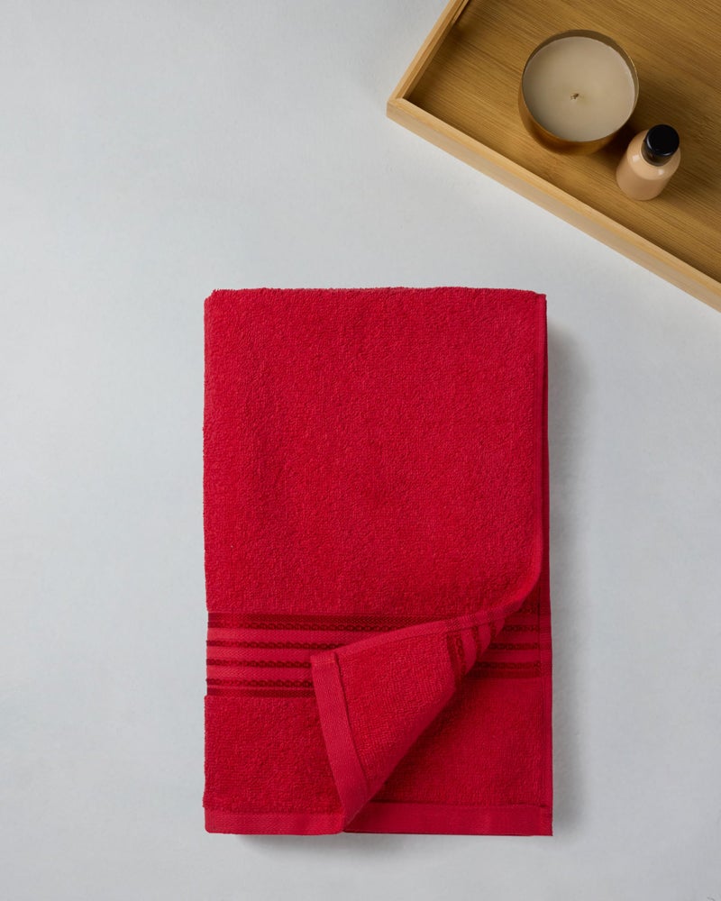 Himêya Himeya 100% Cotton Towels for Bath | Towels for Bath Large Size | Soft & Absorbent | 380 GSM | 1 Piece Bath Towel for Men/Women | 70 cms x 140 cms - Spanish Red - Image 4