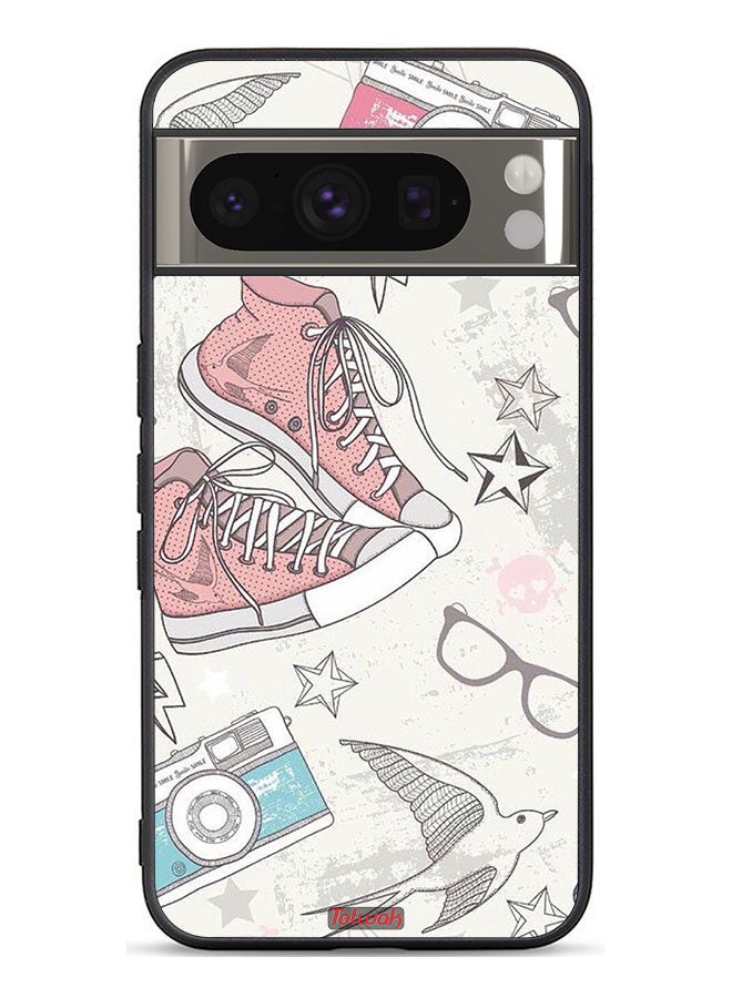 Tolwak Google Pixel 8 Pro Protective Case Cover Canva Shoes And Camera Art - Image 1
