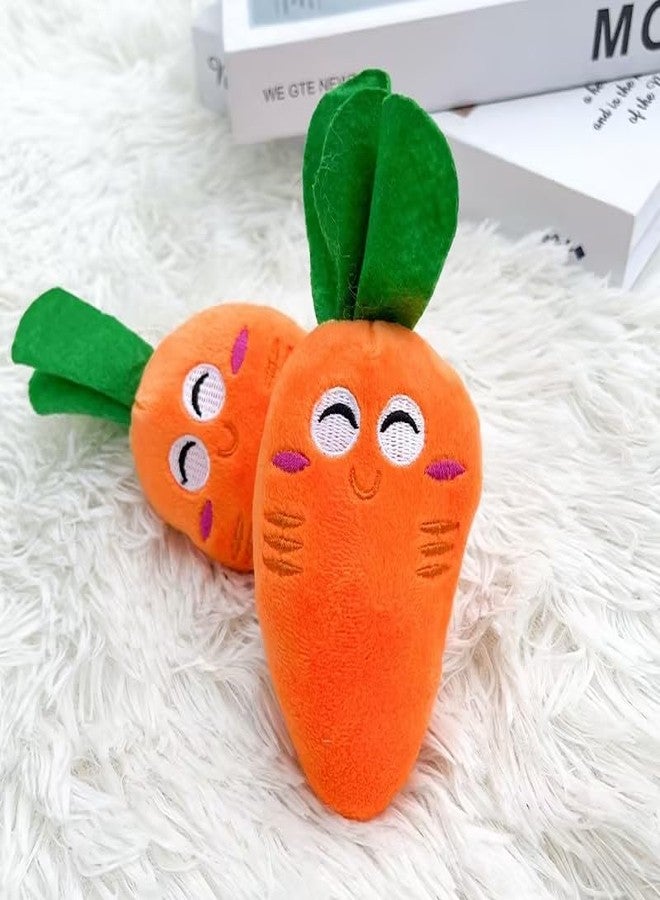 Jinshining 4 Pcs Orange Soft Dog Toys Cute Carrot Plush Chew Squeaker Plush Dog and Cat Toys with Multi-Squeaks Sound Pet Puppy Supplies, Squeak Toys - Image 2