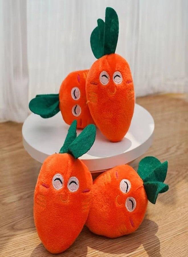 Jinshining 4 Pcs Orange Soft Dog Toys Cute Carrot Plush Chew Squeaker Plush Dog and Cat Toys with Multi-Squeaks Sound Pet Puppy Supplies, Squeak Toys - Image 5