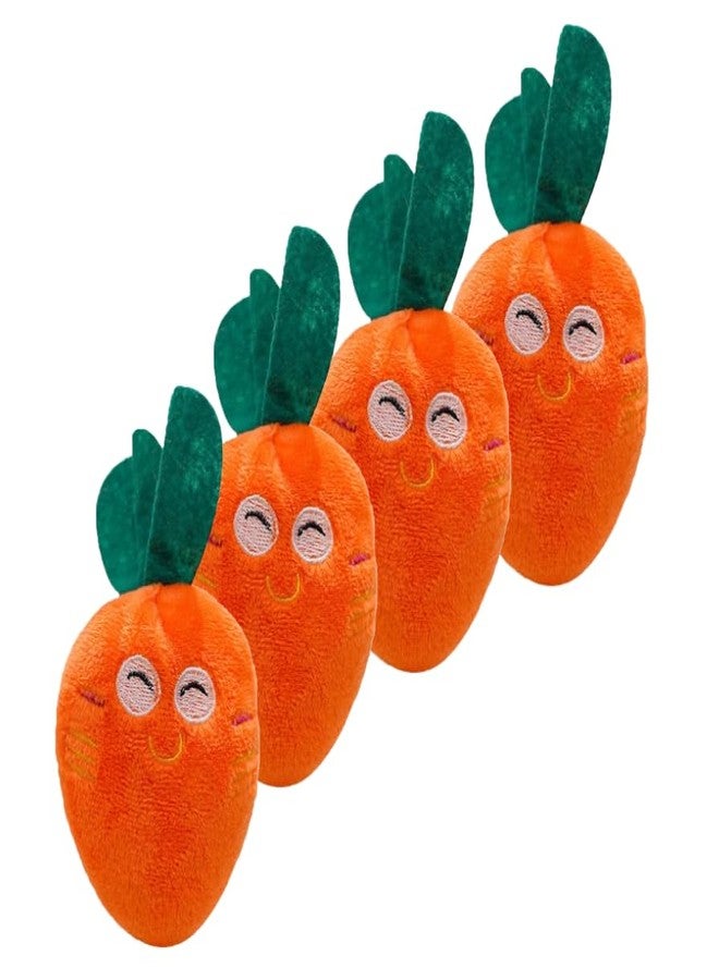 Jinshining 4 Pcs Orange Soft Dog Toys Cute Carrot Plush Chew Squeaker Plush Dog and Cat Toys with Multi-Squeaks Sound Pet Puppy Supplies, Squeak Toys - Image 1